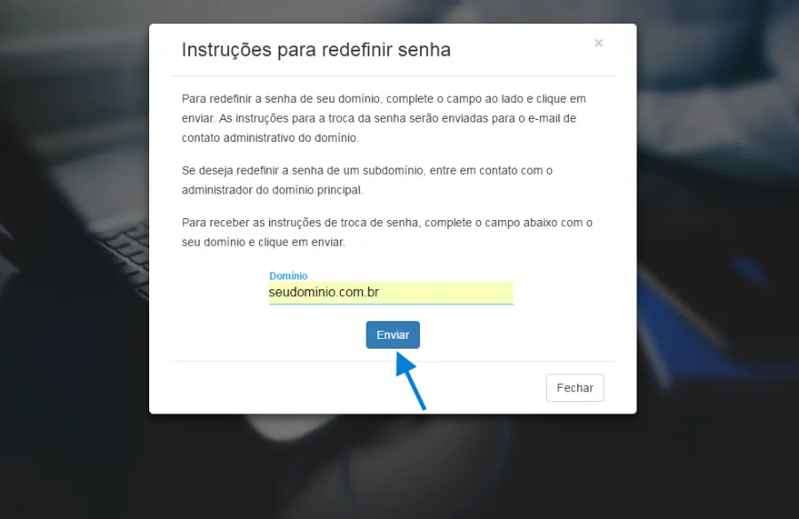 Recuperar senha FTP/PainelWeb - hospedagem de site Task