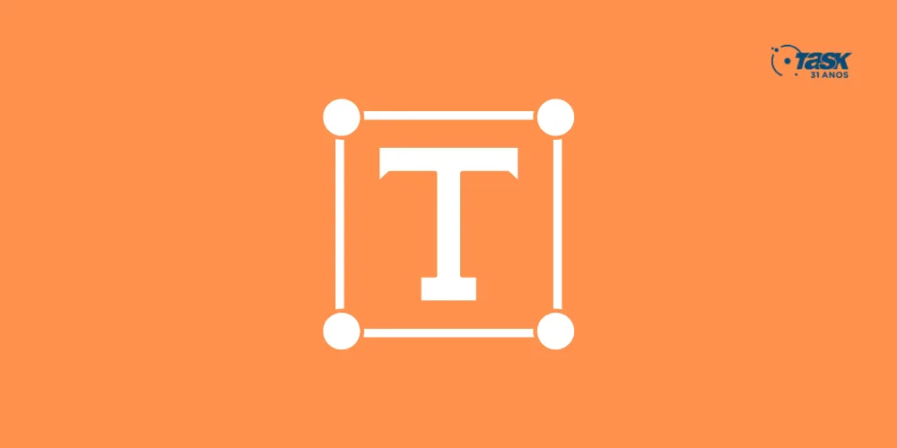 Ilustração da letra T dentro de um quadrado, para demonstrar as melhores fontes para site