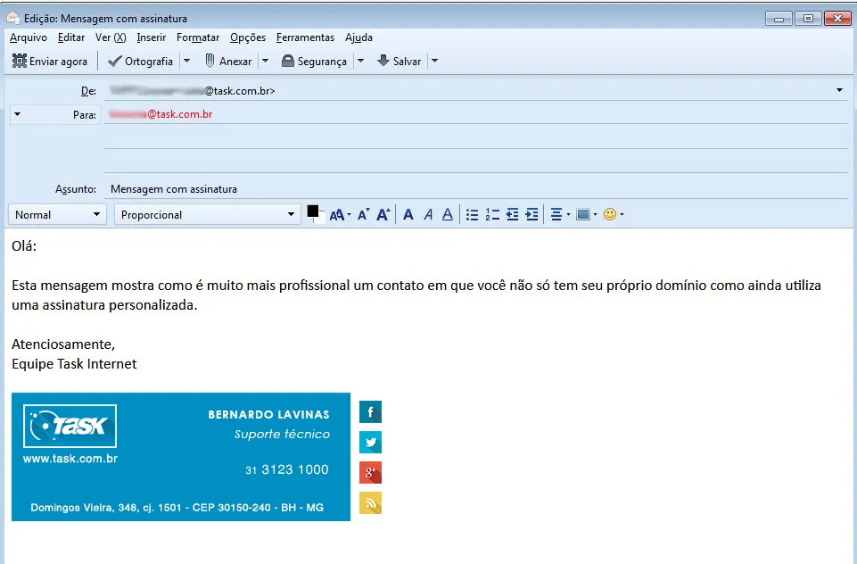 Ilustração do artigo “E-mail profissional: crie uma assinatura personalizada”: email comassinatura2